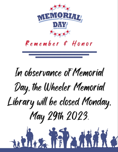 CLOSED FOR MEMORIAL DAY