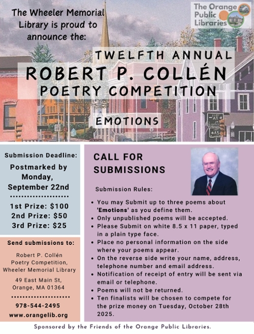 Twelfth Annual Robert P. Collén Poetry Competition Call for Submissions