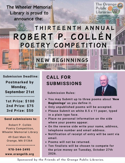 Thirteenth Annual Robert P. Collén Poetry Competition Call for Submissions